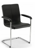 Vergaderstoel Levanto, Comfort Zwart leder|VDB Kantoortotaal