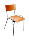 Kantinestoel hout met grijs frame CRESTA|VDB Kantoortotaal