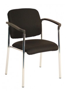 Top-Seating Vergaderstoel BOLZANO Chroom Frame Zwart Stoffering|VDB Kantoortotaal