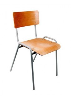Kantinestoel hout met grijs frame CRESTA|VDB Kantoortotaal