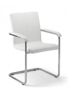 Vergaderstoel Levanto Comfort Wit leder|VDB Kantoortotaal