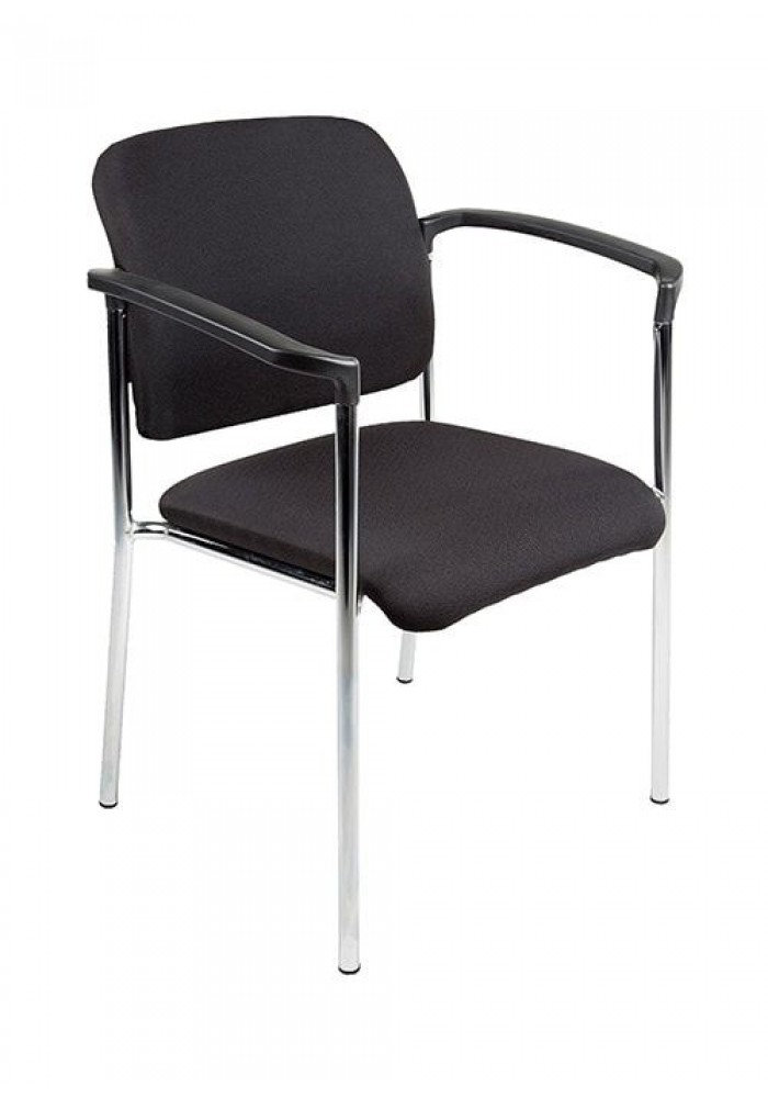 Top-Seating Vergaderstoel BOLZANO Chroom Frame Zwart Stoffering|VDB Kantoortotaal