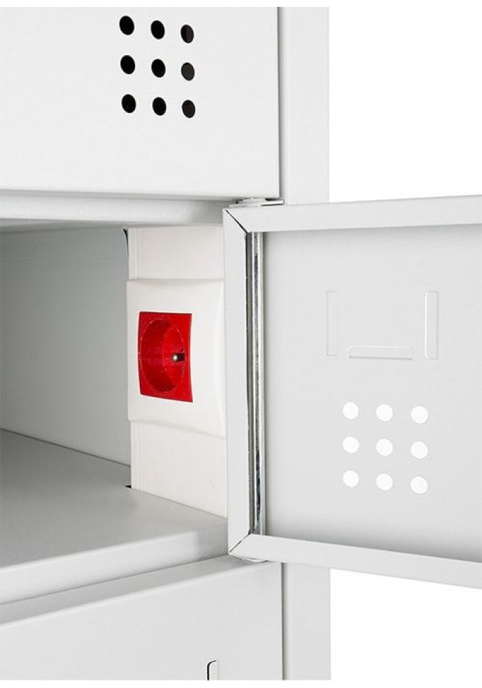 Laptopkast LCL (met laadstation),Open,  Met 10 afsluitbare lockers Grijs|VDB Kantoortotaal