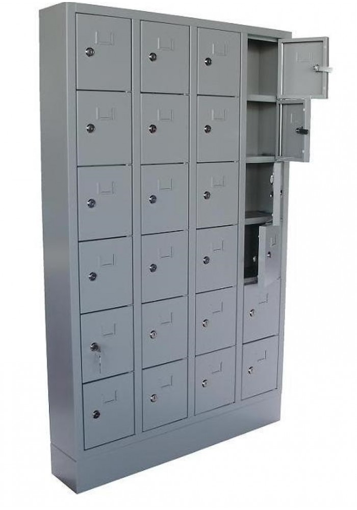 Lockerkast (GSM) Pel in 24 vaks uitvoering met cilinderslot|VDB Kantoortotaal