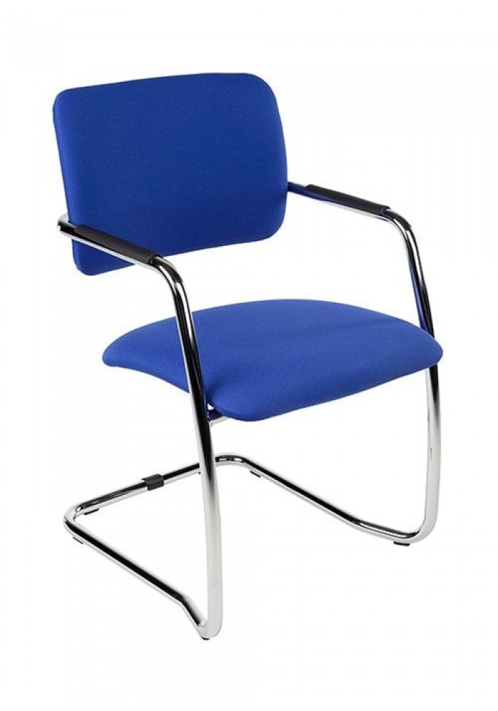 Vergaderstoel Magentix chroom sledeframe blauw|VDB Kantoortotaal
