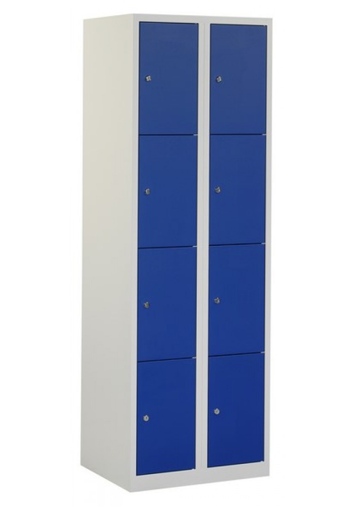 Lockerkast 8 deurs grijs/blauw|VDB Kantoortotaal