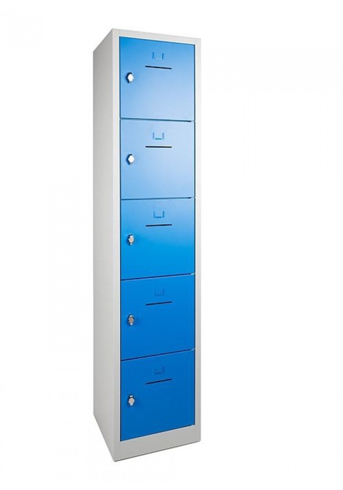 Lockerkast SHC 5 deurs Grijs/Blauw|VDB Kantoortotaal