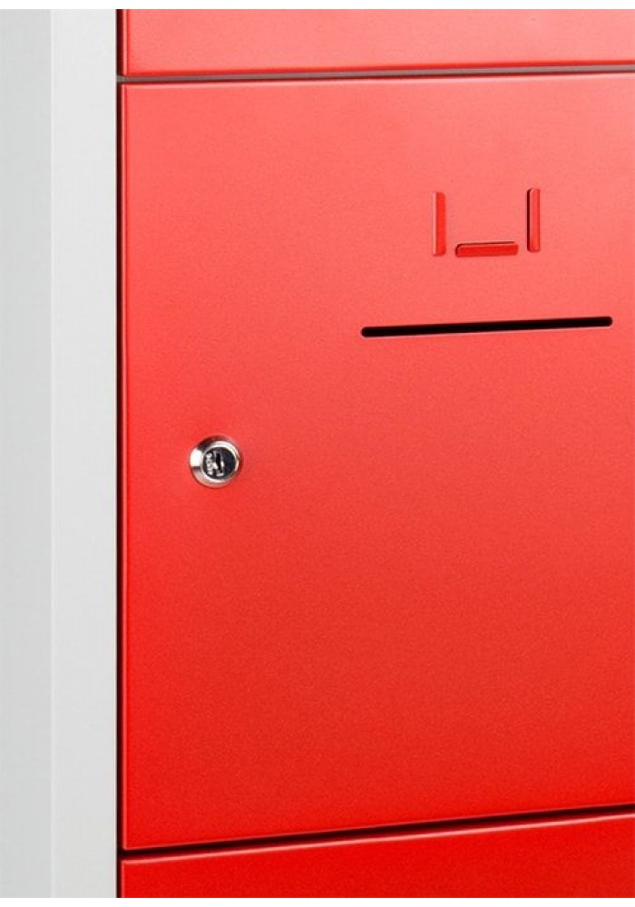 Lockerkast SHC 10 deurs lockers grijs/rood|VDB Kantoortotaal
