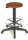 Professionele industriestoel 530 hout ronde zitting met hoge gasveer en verstelbare voetring