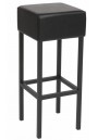 Cube Barkruk Zwart Leatherlook en Zwart Frame  UIT VOORRAAD LEVERBAAR