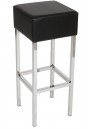 Cube Barkruk Zwart Semi leder en Chrome Frame  Uit voorraad leverbaar