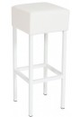Cube Barkruk Wit Leatherlook en Wit Frame  UIT VOORRAAD LEVERBAAR