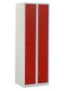 Lockerkast met 8 deuren grijs/rood