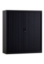Roldeurkast 1350 x 1200 x 430 mm zwart inclusief 2 legborden