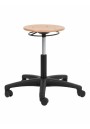 Tabouret hout met bedienbare ring. Hoogte verstelling 41,5 - 54 cm. 