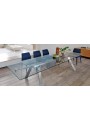 Design tafel Midj Toronto 200/250/300 x100 transparant glas poten staal