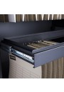 Uittrekbaar hangmappenframe voor roldeurkast 120 breed zwart/aluminium/wit