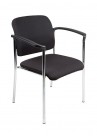 Top-Seating Vergaderstoel BOLZANO Chroom Frame Zwart Stoffering|VDB Kantoortotaal