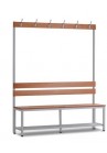 Kleedkamerbank/ Zitbank met schoenrooster 6 kledinghaken 160 x 189/45 x 35|VDB Kantoortotaal