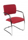 Vergaderstoel Magentix chroom sledeframe bordeaux rood|VDB Kantoortotaal