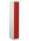 Locker 4 deurs grijs rood